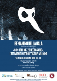"Con ogni mezzo necessario". L'attivismo mitopoietico dei Wu Ming - Seminario di Beniamino Della Gala (Università di Bologna)