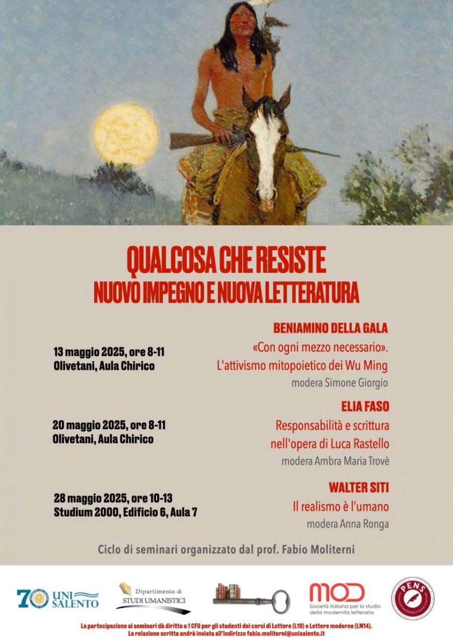 Qualcosa che resiste. Nuovo impegno e nuova letteratura - Ciclo di seminari