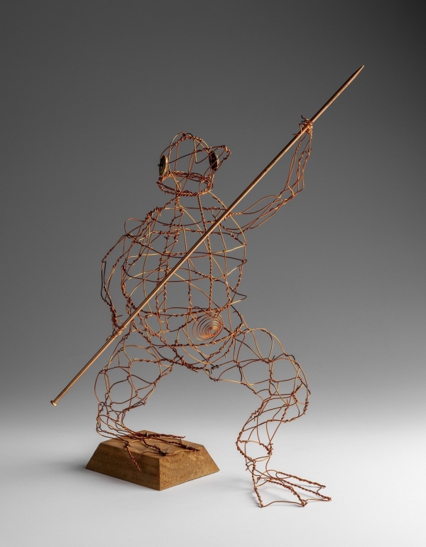 Primo Levi, Scultura in filo di rame smaltato. Fotografia Pino Dell&#039;Aquila, 2019