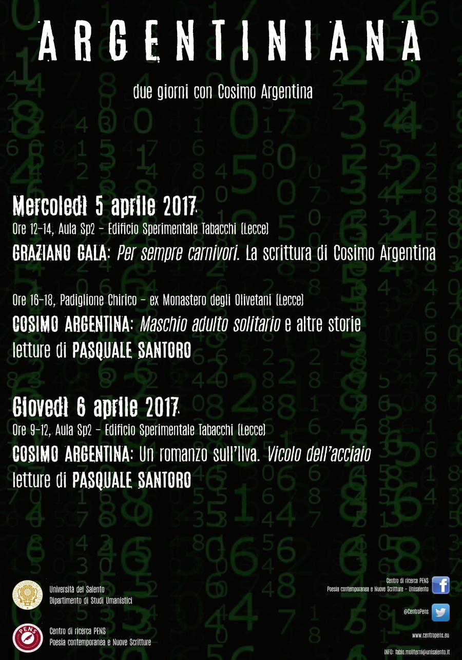 Working Class: Seminari su fabbriche, lavoro e nuove scritture. Cosimo Argentina