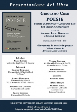 Presentazione del libro &quot;Poesie. Spirito d&#039;armonia, Canto per Eva, Fra lacrime e preghiere&quot; di Girolamo Comi