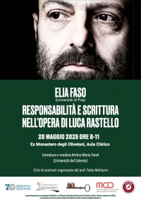 Responsabilità e scrittura nell'opera di Luca Rastello - Seminario di Elia Faso (Università di Pisa)